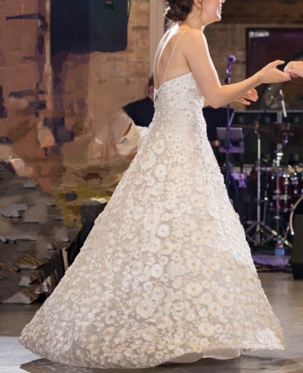 NWT $3000 ALICE + OLIVIA DOMENICA EMBELLISHED BALL GOWN DRESS Sz 2 White Bridal